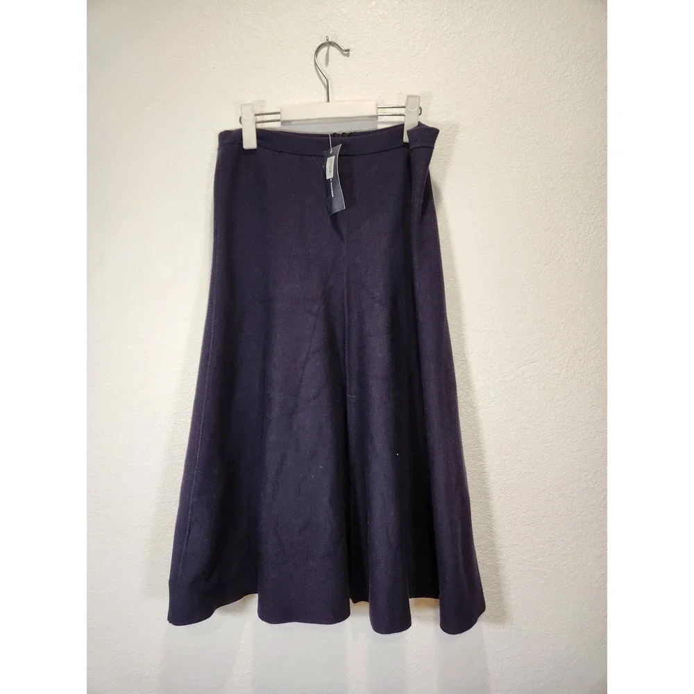 Tommy Hilfiger Knit Flare Midi Skirt Night Sky Navy XL NWT Pull On Sweater